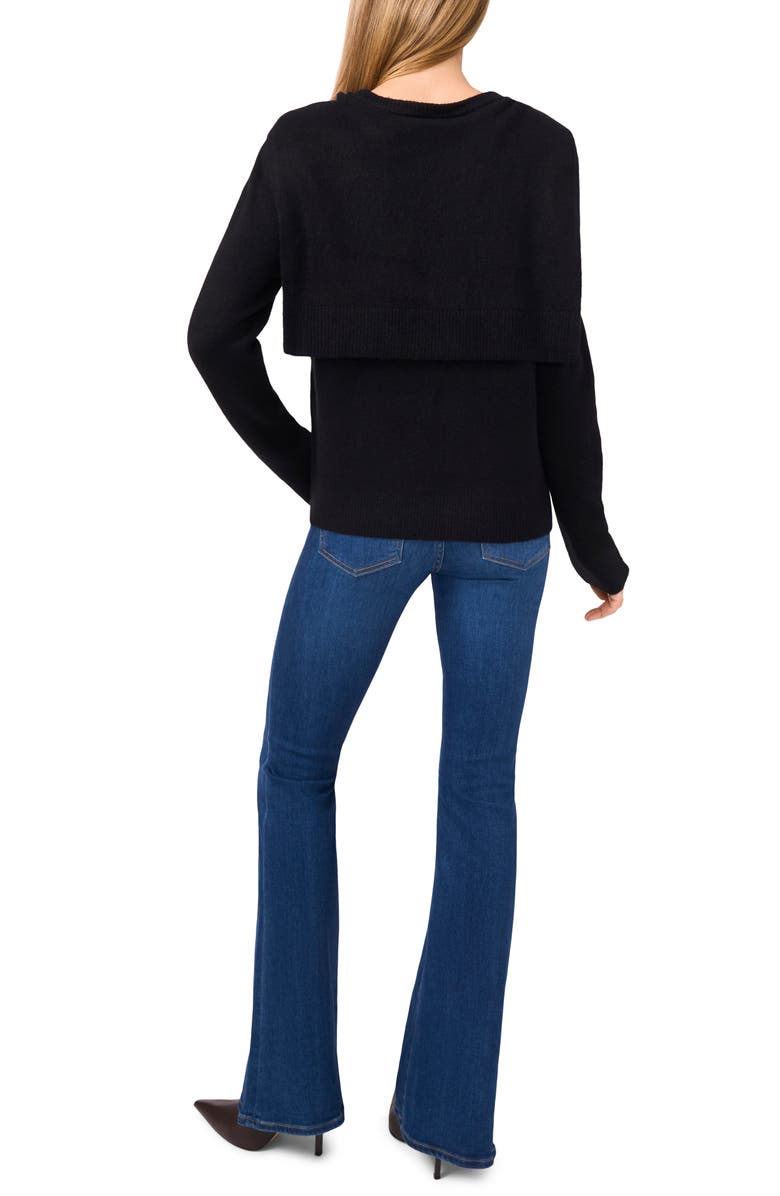 Halogen<sup>®</sup> Shoulder Wrap Detail Sweater, Alternate, color, Rich Black