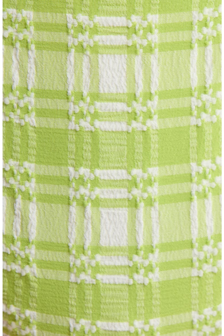 Fiona Plaid High Leg Scoop Bikini Bottoms, Alternate, color, GREEN WHITE / PLAID