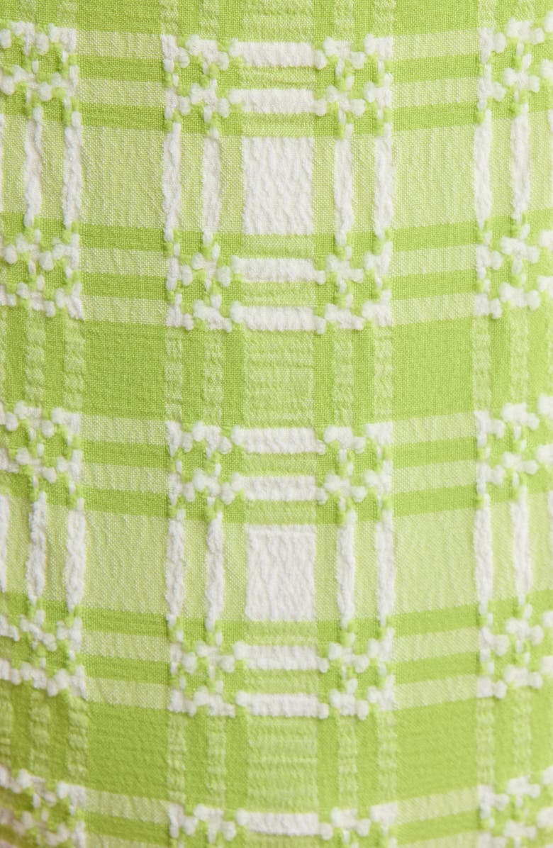 PacSun Fiona Plaid High Leg Scoop Bikini Bottoms, Alternate, color, Green White / Plaid