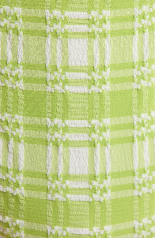 Pacsun Fiona Plaid High Leg Scoop Bikini Bottoms In Green