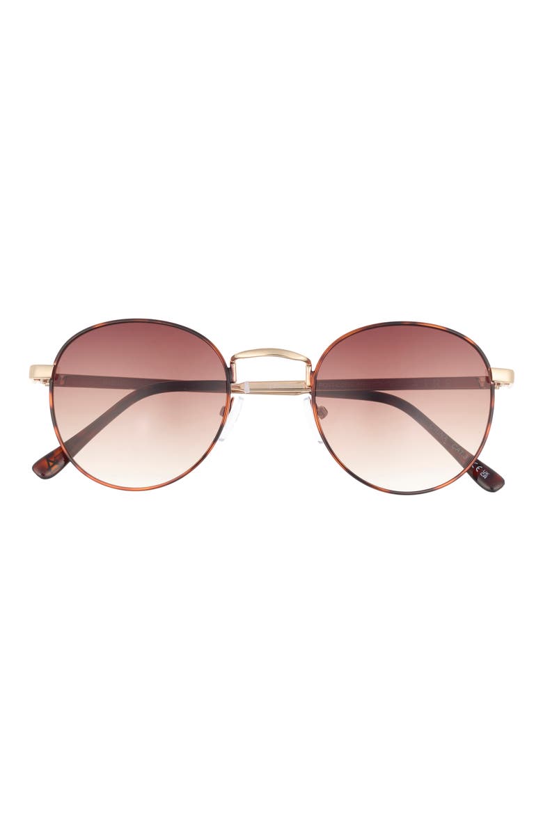 Rising 48mm Small Gradient Round Sunglasses, Main, color, GOLD / TORTOISE