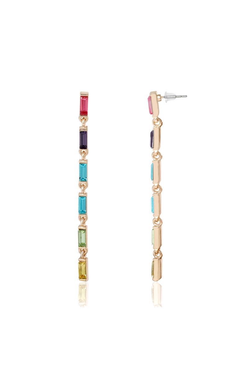 BCBG Generation Rainbow Linear Drop Earrings, Main, color, Gold