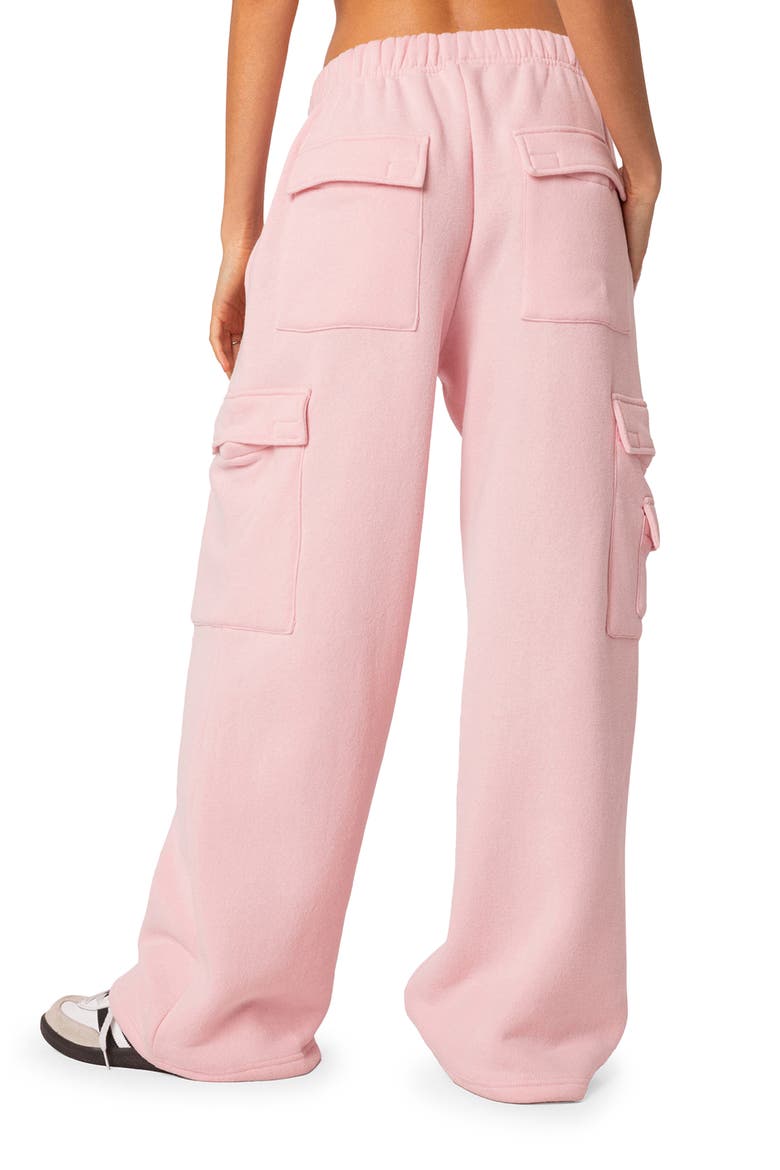 Wide Leg Cargo Sweatpants, Alternate, color, PINK