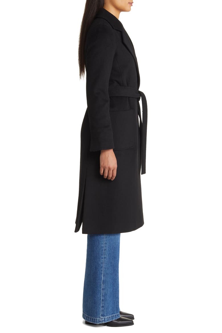 Wool Blend Wrap Coat, Alternate, color, BLACK
