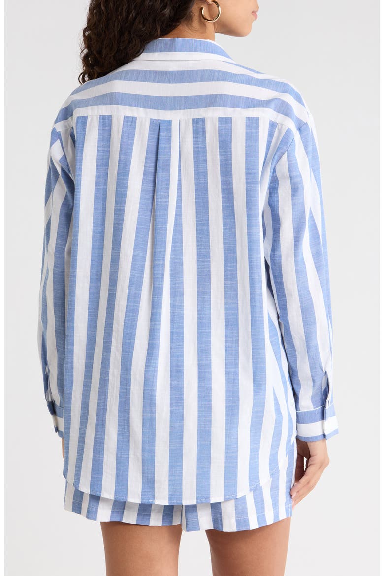Fays Stripe Dalton Button-Up Shirt, Alternate, color, BLUE WHITE