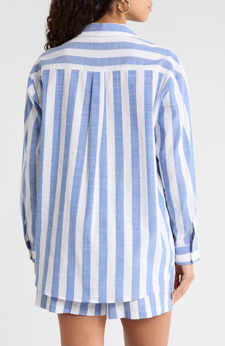 SUGARLIPS Fays Stripe Dalton Button-Up Shirt, Alternate, color, Blue White