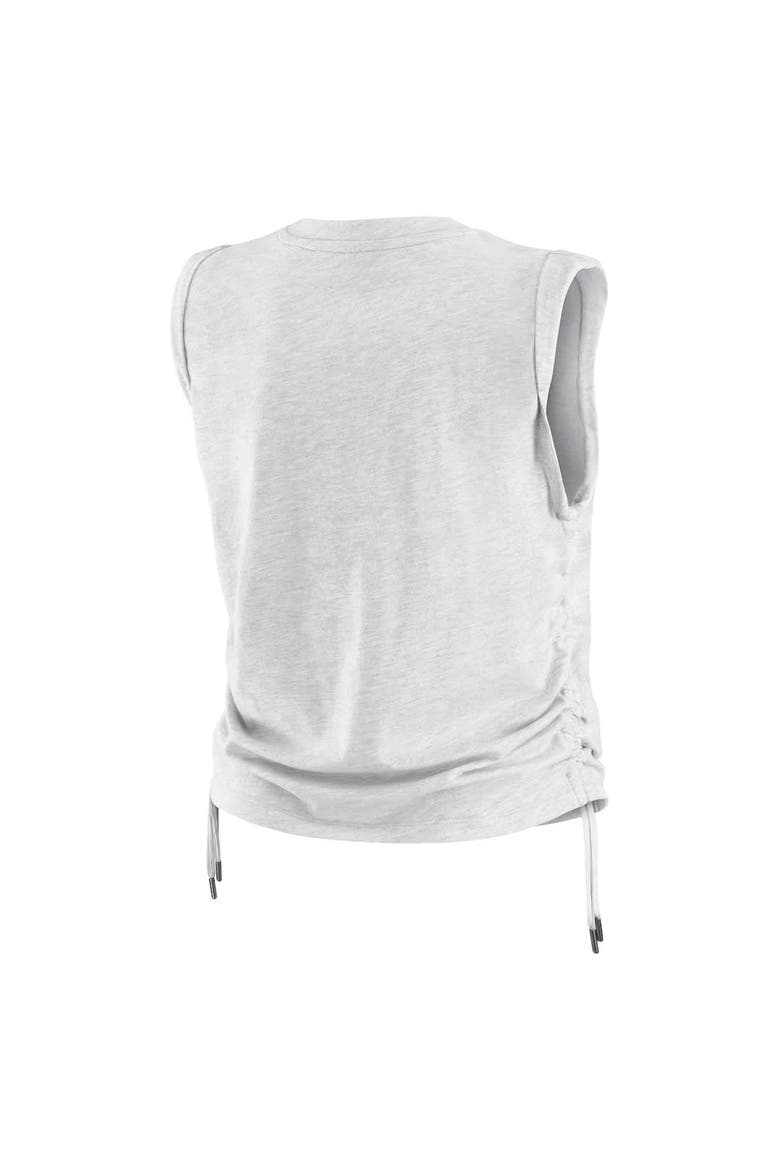 Women's WEAR by Erin Andrews  Heather Gray Los Angeles Angels Cinched Tank Top, Alternate, color, Heather Gray