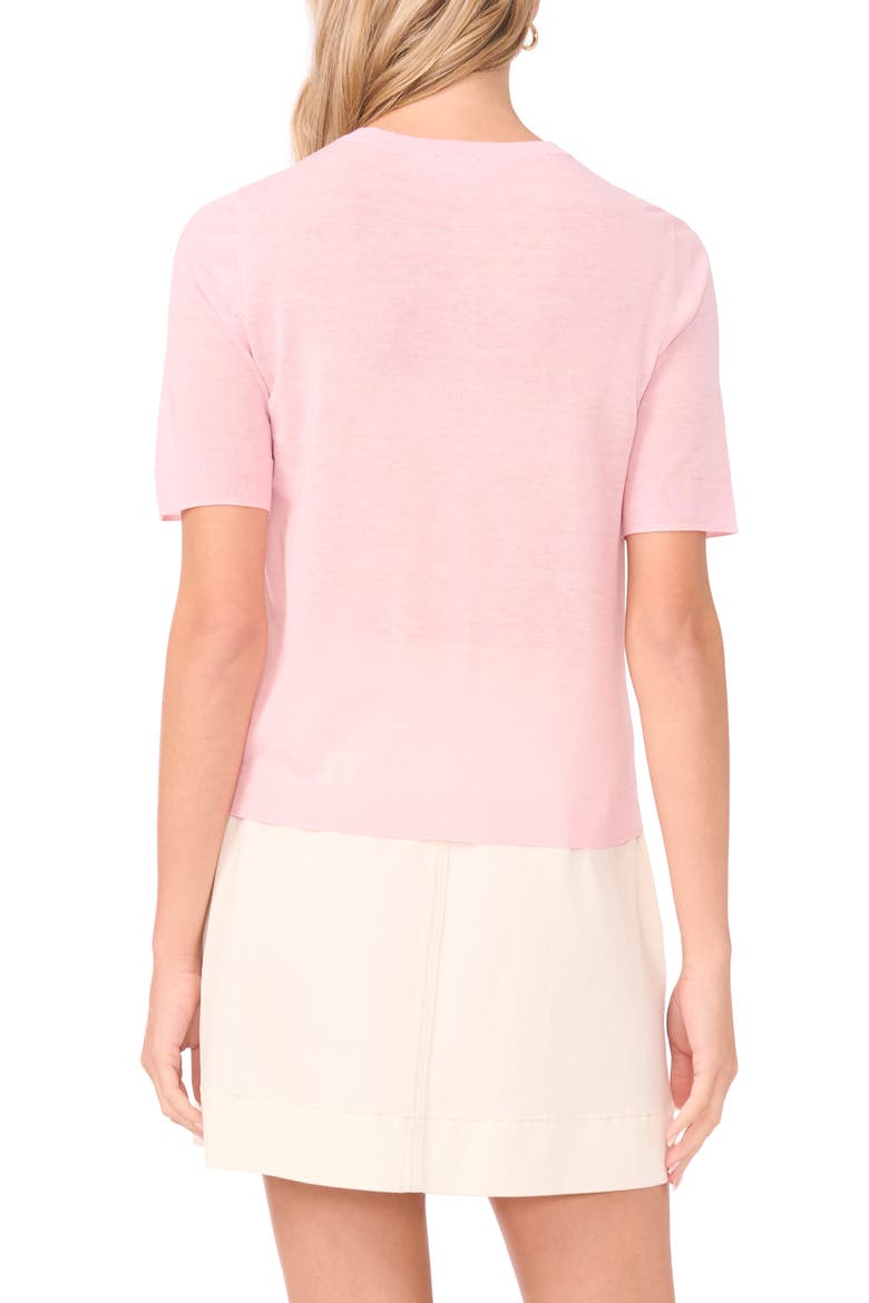 Sheer Short Sleeve Cardigan, Alternate, color, BABY PINK