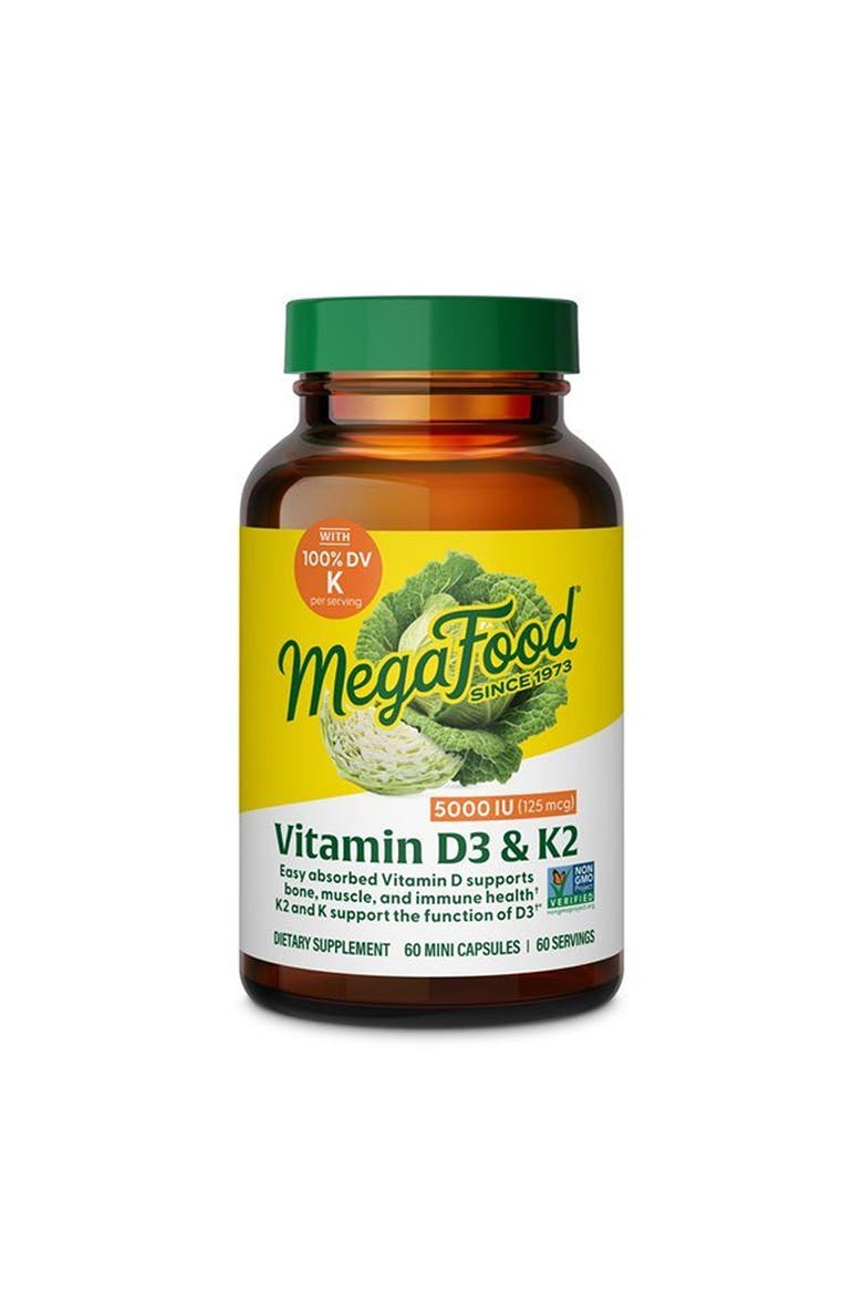 Vitamin D3 & K2 5000 IU (125 mcg), Vegetarian, Gluten Free, Non-GMO, 60 Mini Capsules, Main, color, None