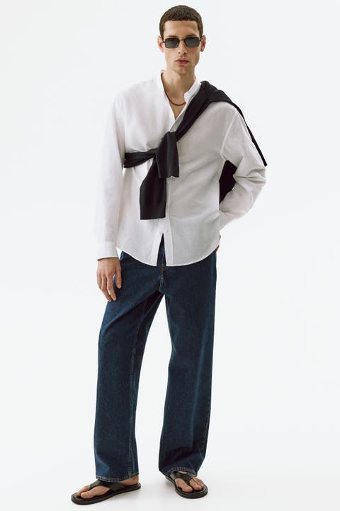 Relaxed-fit linen-blend shirt