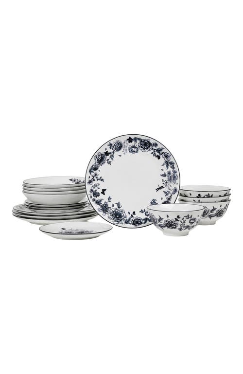 Stone Lain Esme Porcelain 16-piece Dinnerware Set In Black