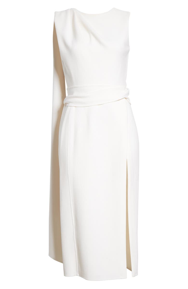 Oscar de la Renta Sash Back Wool Blend Midi Dress, Alternate, color, 