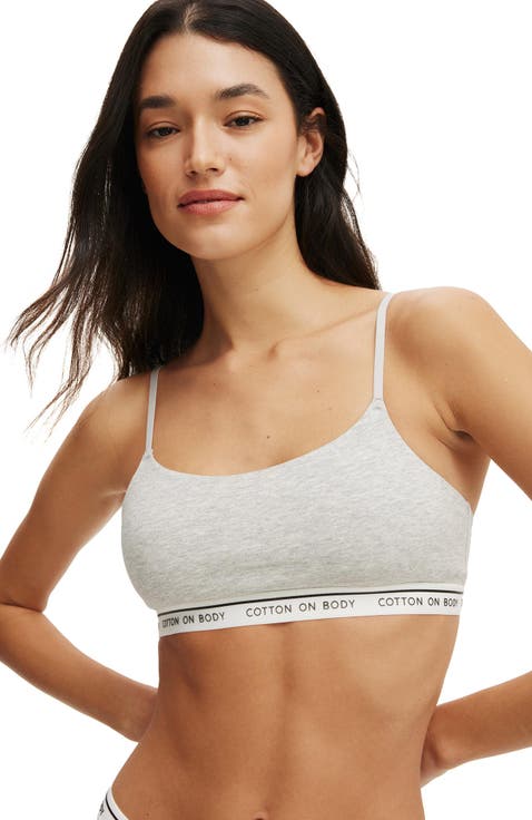 Women's Branded Cotton Scoop Bralette