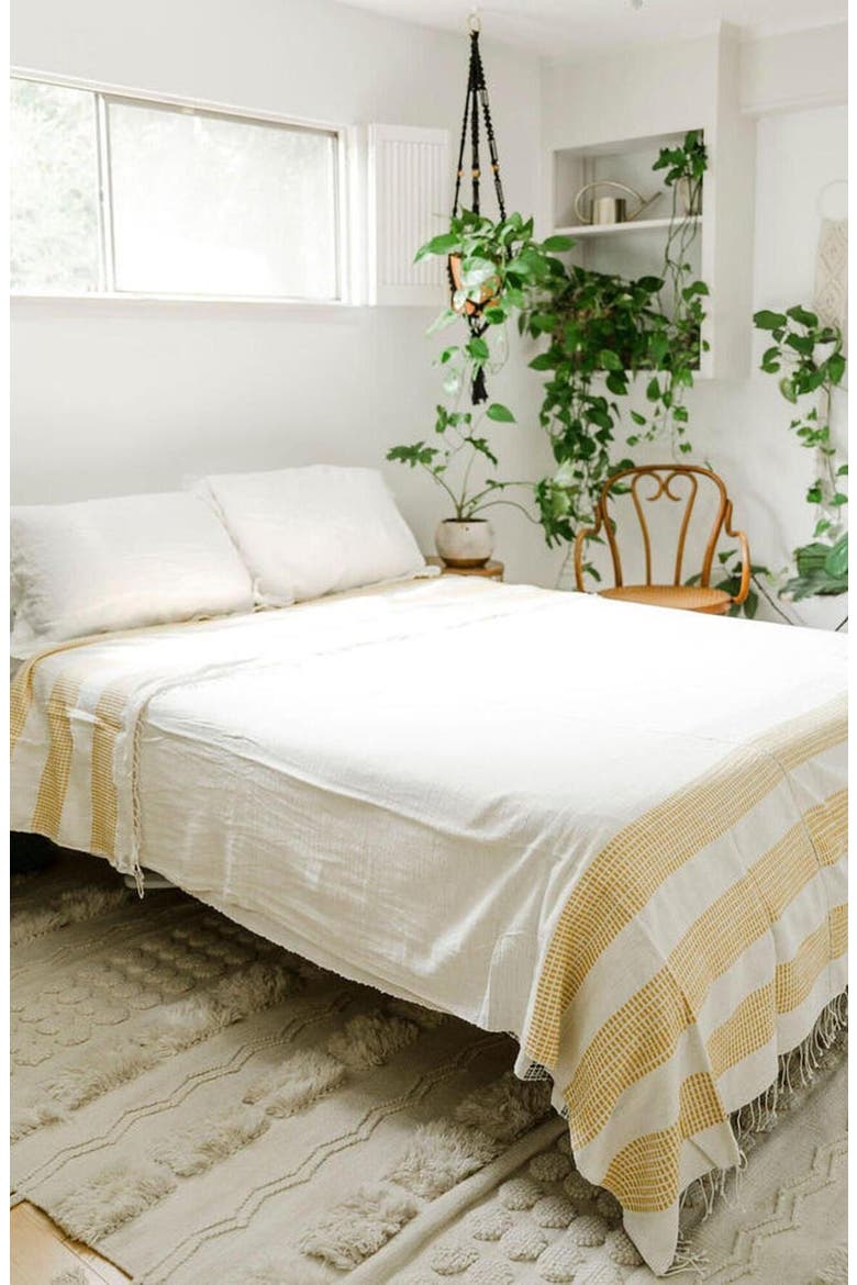 3 Panel Dotted Cotton Blanket, Alternate, color, Gold