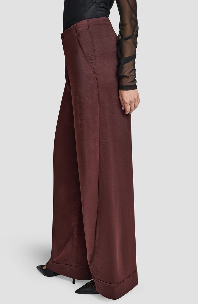 DKNY Wide Leg Pants, Alternate, color, Bitter Chocolate