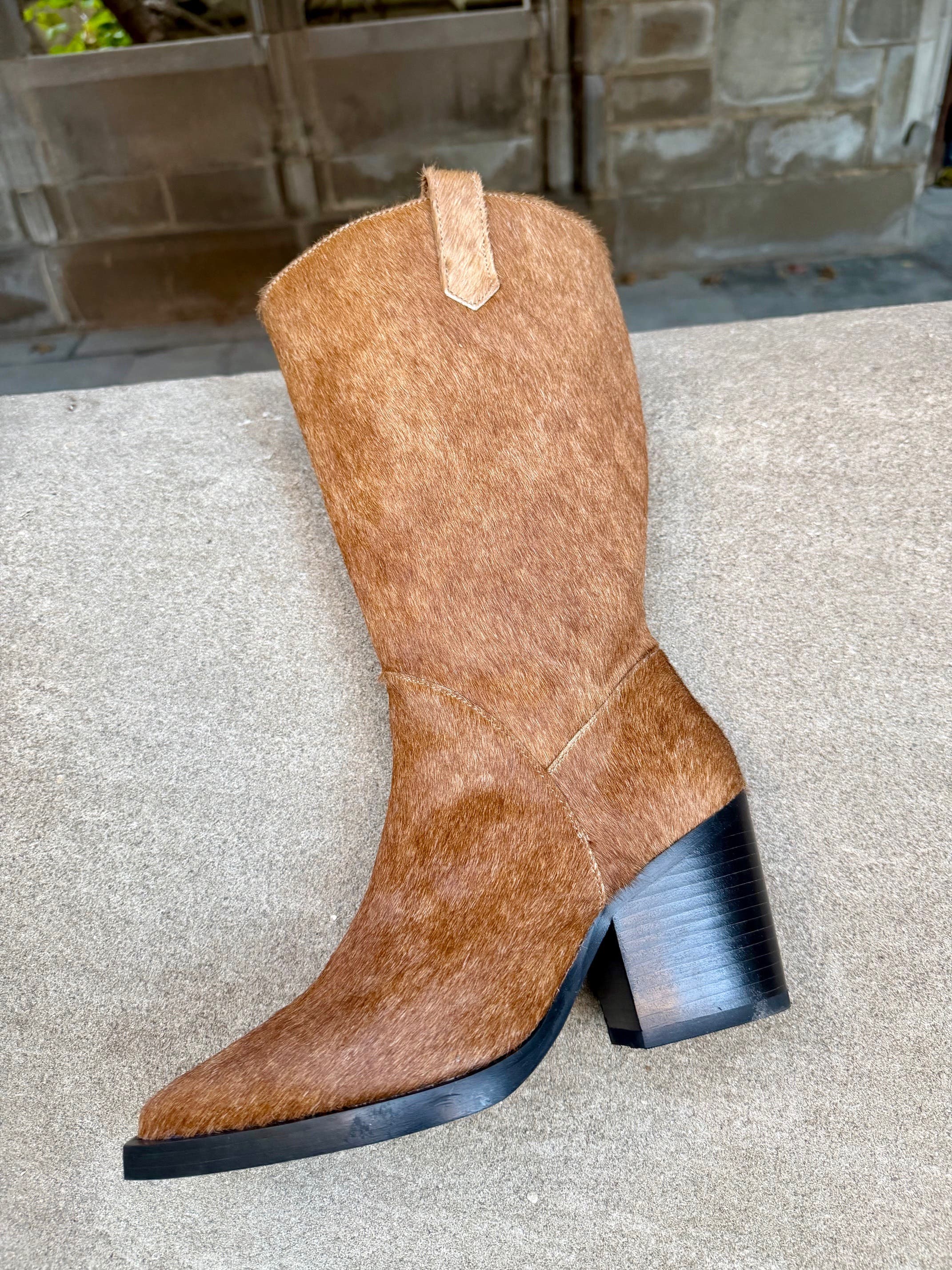 NEW AMENDMENT Olsson Texan Boot in Calf Hair, Alternate, color, Fawn