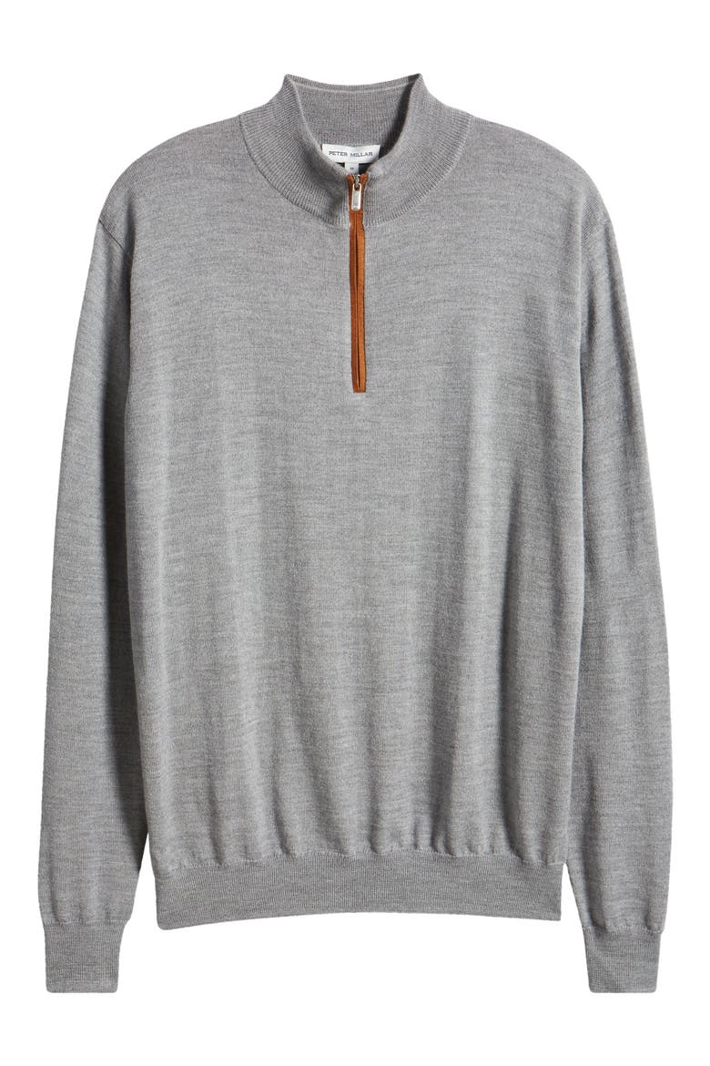 Autumn Crest Wool Blend Quarter Zip Pullover, Alternate, color, BRITISH GREY