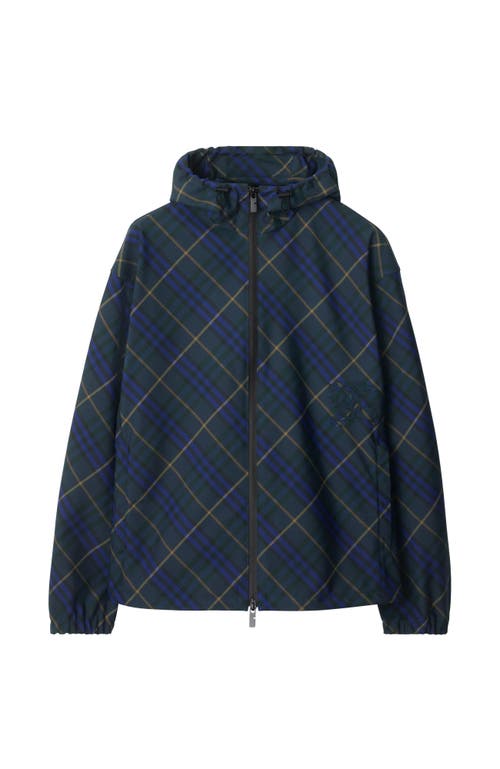 Burberry Bias Check Nylon Windbreaker In Navy