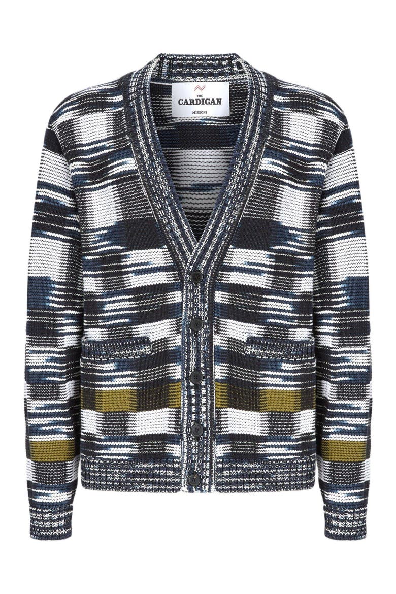 Cotton-blend Cardigan With Check Pattern, Alternate, color, Multicoloured