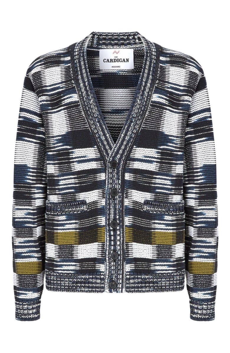 Missoni Cotton-blend Cardigan With Check Pattern, Alternate, color, Multicoloured