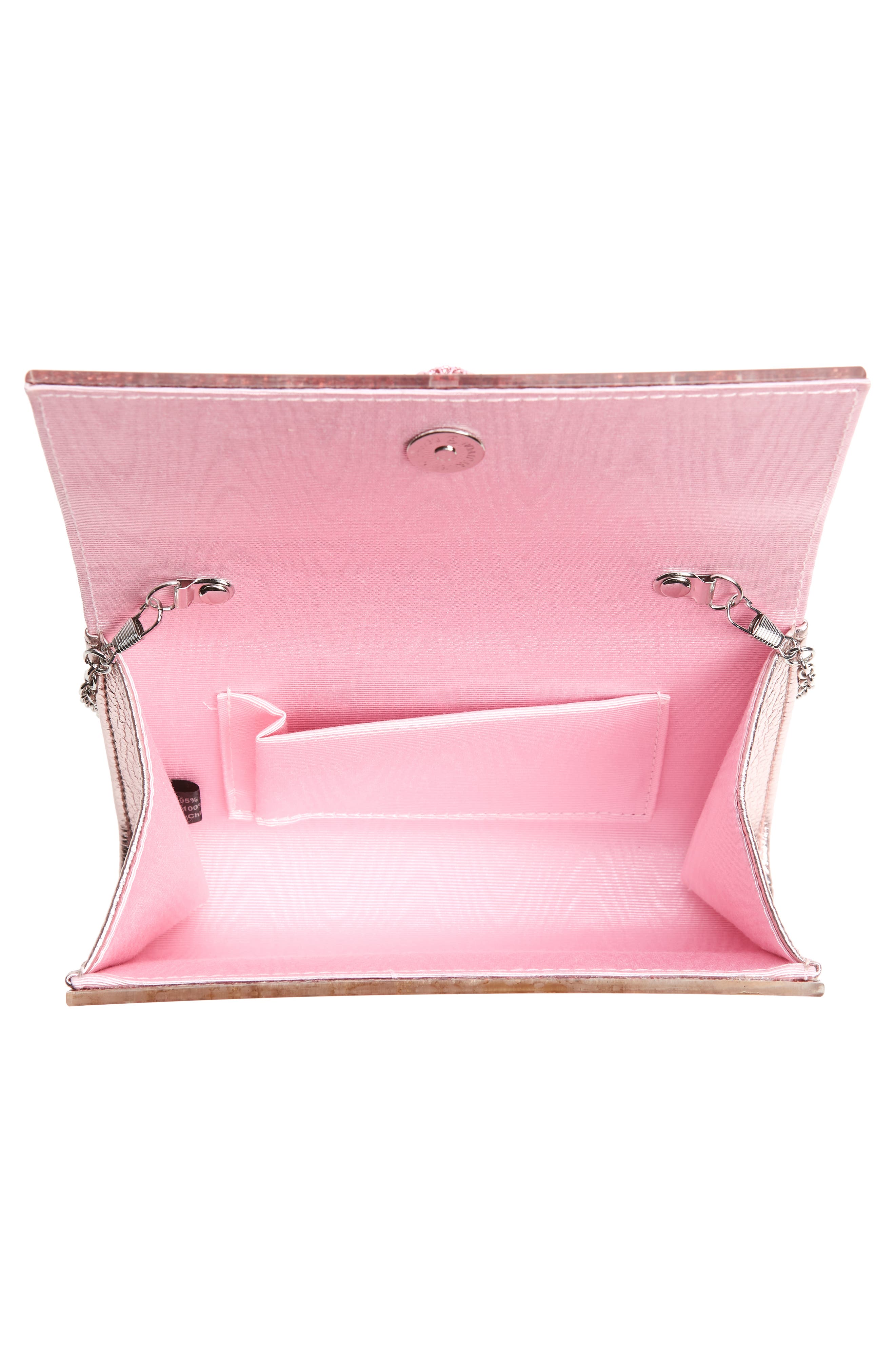 Kurt Geiger London Party Eagle Glitter Clutch, Alternate, color, Light/ Pastel Pink