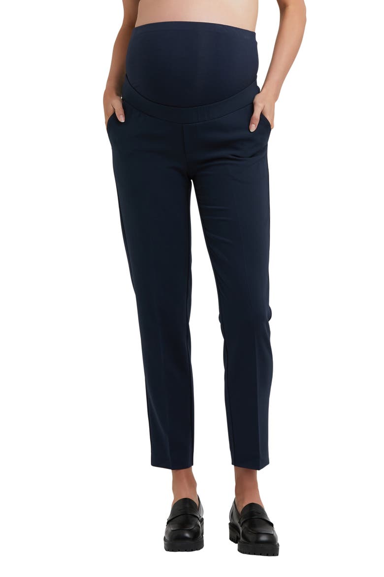 Alexa Classic Cropped Maternity Work Pant, Main, color, NAVY
