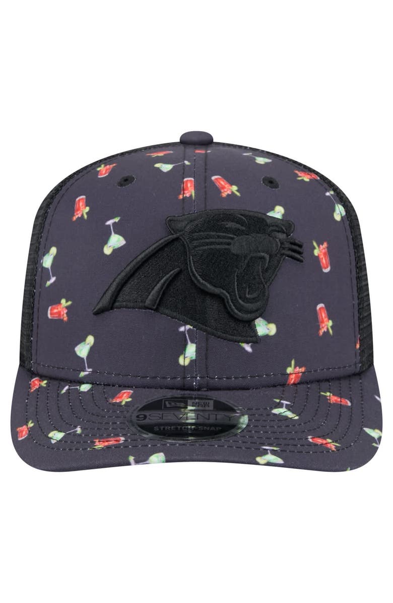 New Era Men's New Era Navy/Black Carolina Panthers Adventure Drinks Pattern 9SEVENTY Stretch-Snap Hat, Alternate, color, Navy