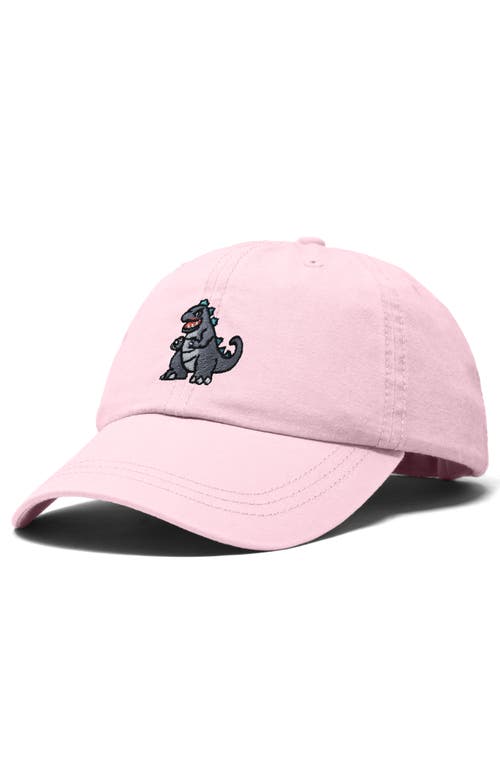 Dalix Giant Lizard Embroidered Dad Hat In Washed Pink