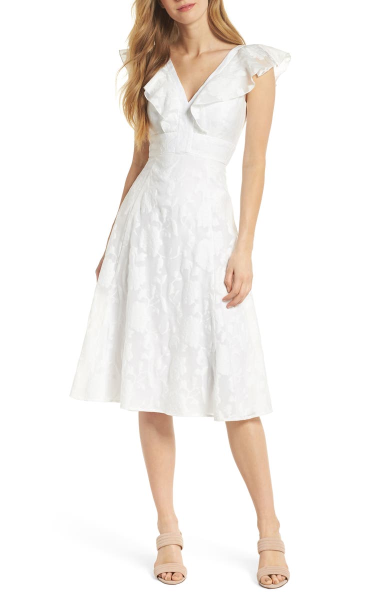 Gal Meets Glam Collection Susie Floral Organza Fit & Flare Dress, Alternate, color,