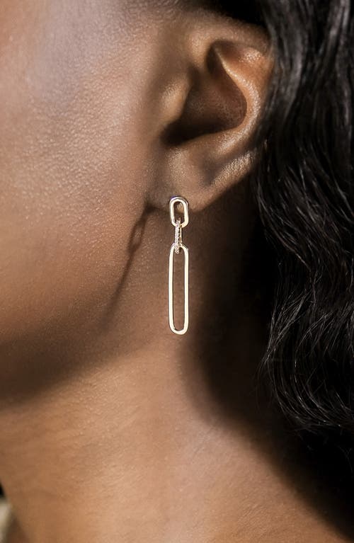 Sterling Forever Chelle Cubic Zirconia Mix Link Drop Earrings In Gold