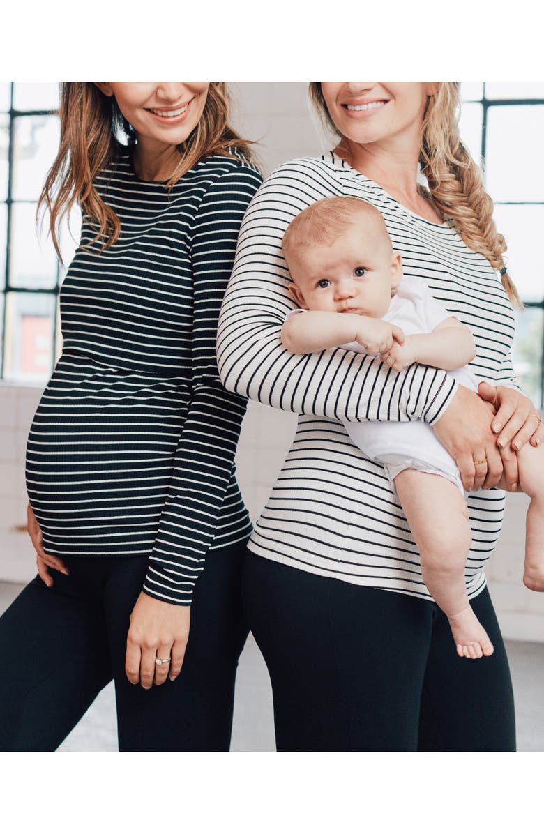 Seraphine Rib Assorted 2-Pack Stripe Maternity/Nursing Tops, Alternate, color, 