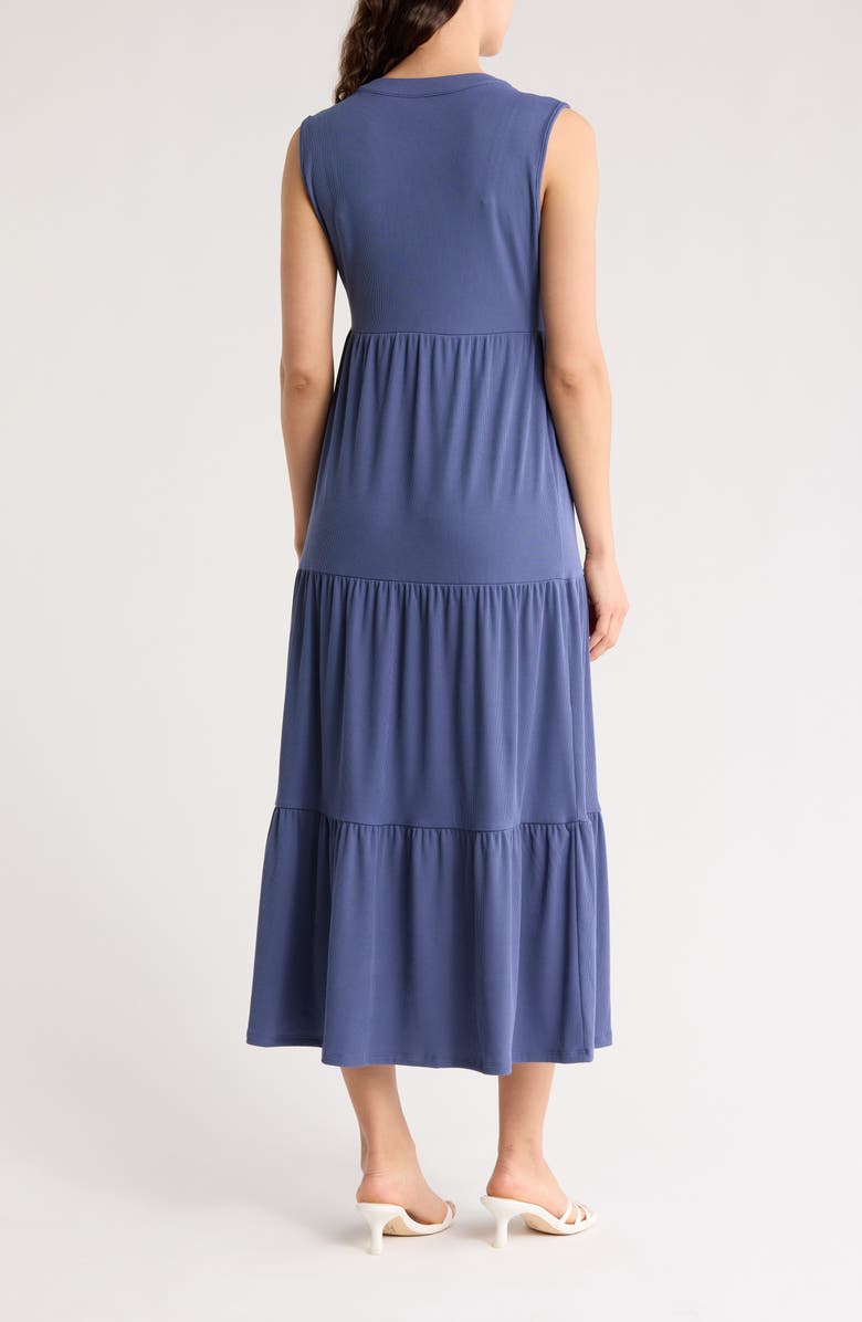 Melrose and Market Sleeveless Tiered Maxi Dress, Alternate, color, Blue Indigo