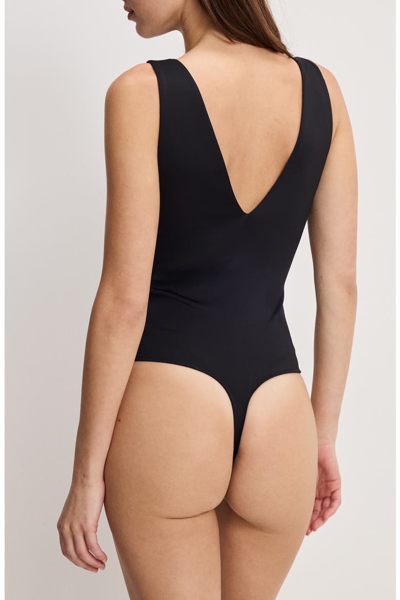 Sculpting Deep V-Neck Bodysuit, Alternate, color, BLACK001