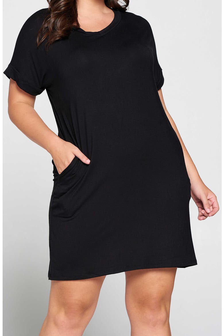 Mia Everyday T-Shirt Dress, Alternate, color, BLACK