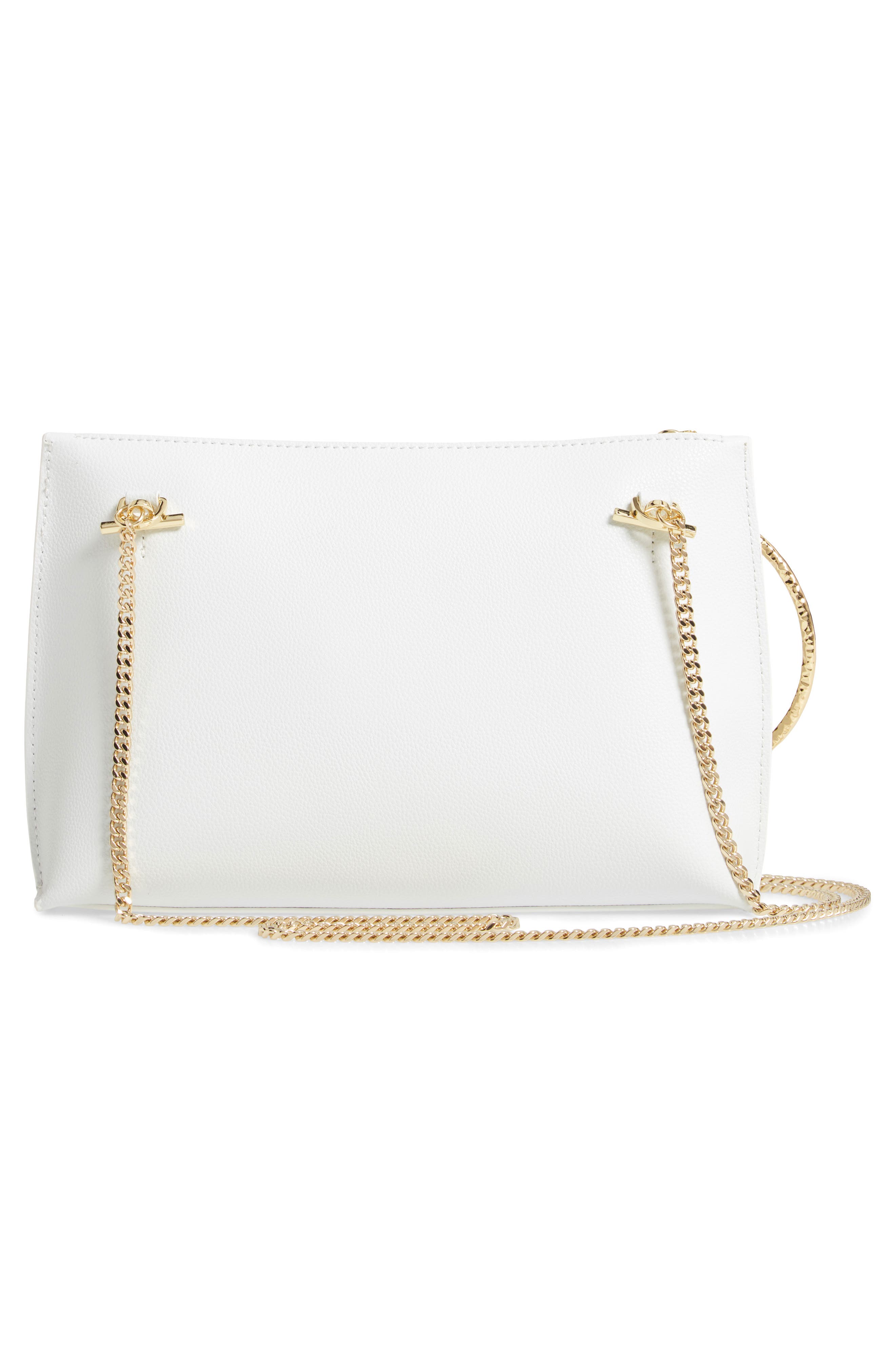 Ingaah Ring Handle Leather Crossbody Bag, Alternate, color, IVORY