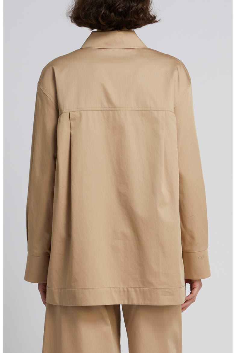 Abano Oversize Long Sleeve Cotton Shirt, Alternate, color, BEIGE