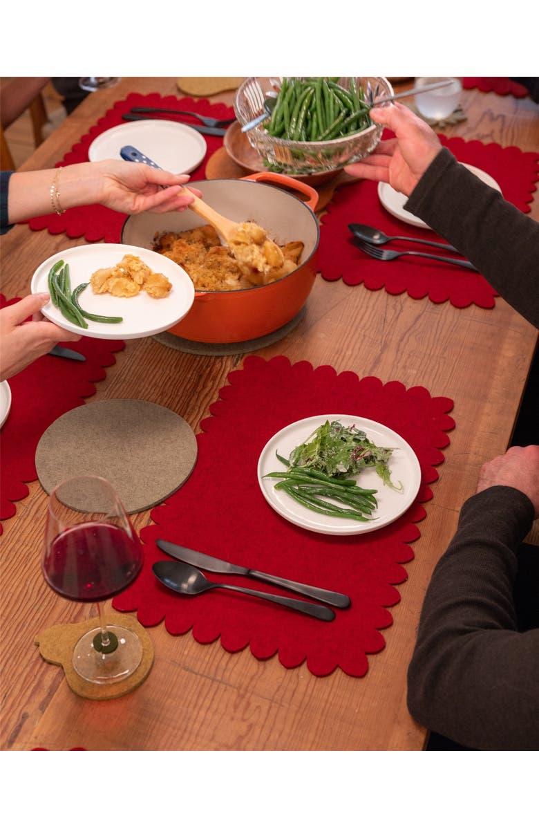 Graf Lantz Merino Wool Crest Placemat, Alternate, color, Cherry