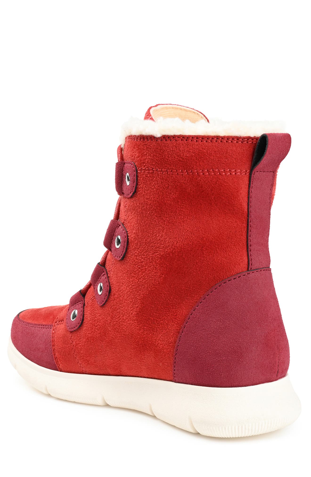 Laynee Faux Fur Lining Boot, Alternate, color, RED