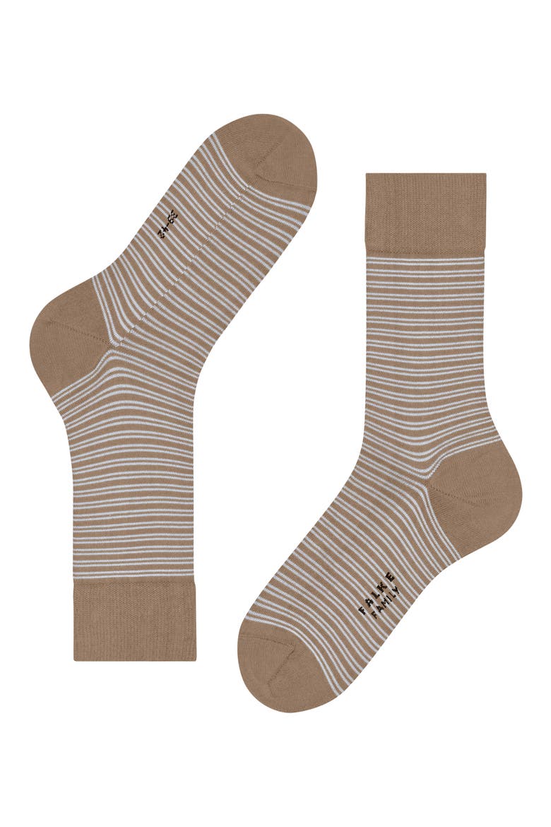 Family Stripe Cotton Blend Dress Socks, Main, color, CAMEL