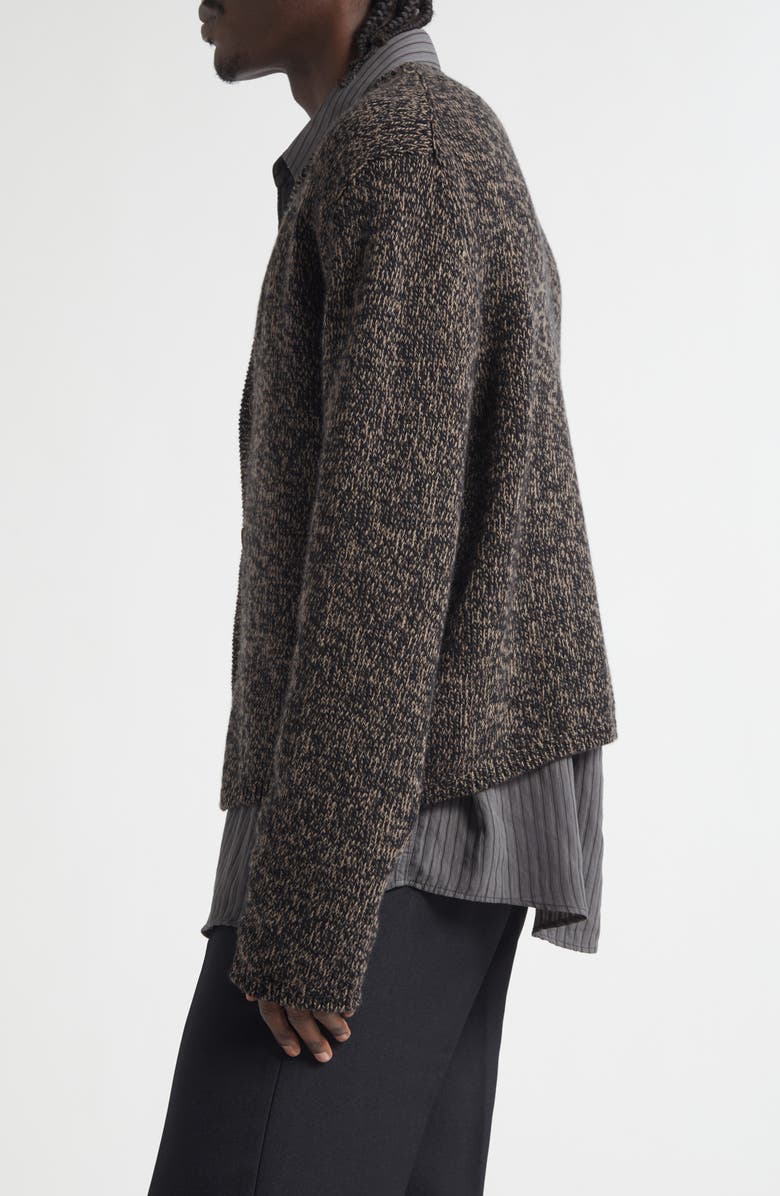 OUR LEGACY Academy Mouliné Superfine Wool Cardigan, Alternate, color, Bear Twist Mouline Wool