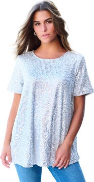 Roaman's Sequined Swing Tee