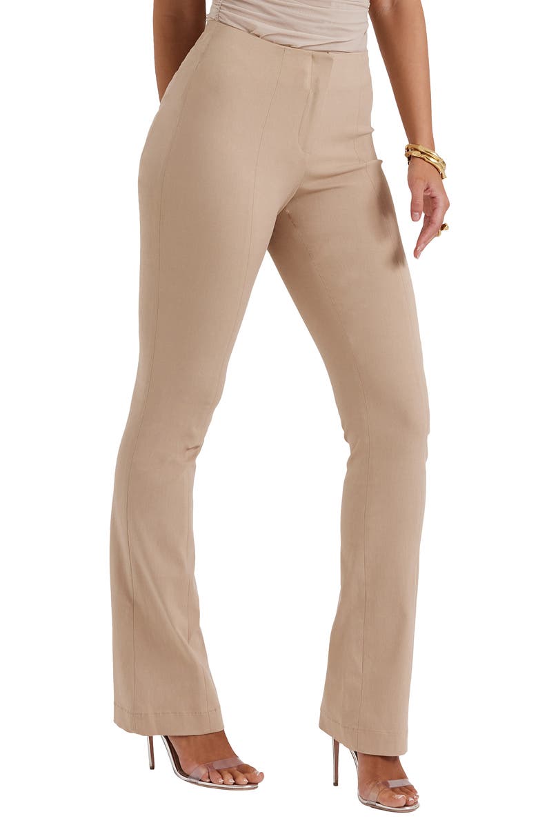 HOUSE OF CB Cai Slim Fit Straight Leg Pants, Alternate, color, White Pepper