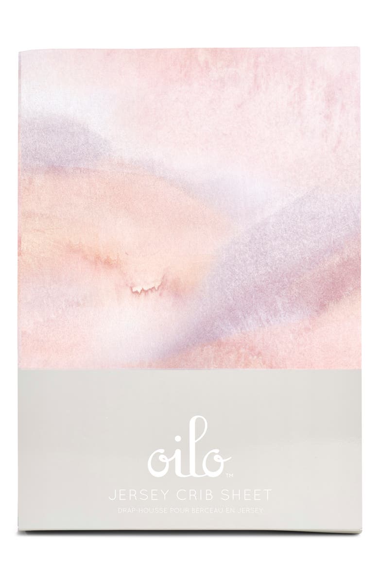 Oilo Sandstone Jersey Crib Sheet, Main, color, Lavender