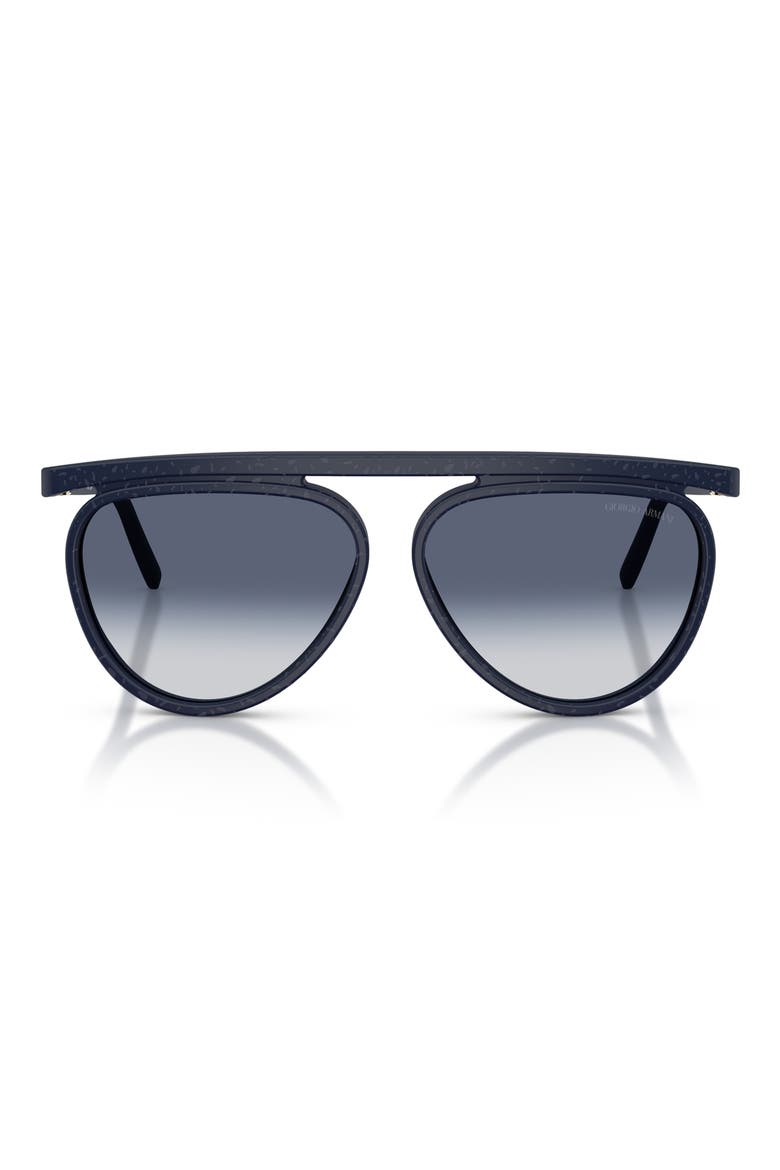 58mm Pilot Sunglasses, Main, color, MATTE BLUE / GREY GRADIENT