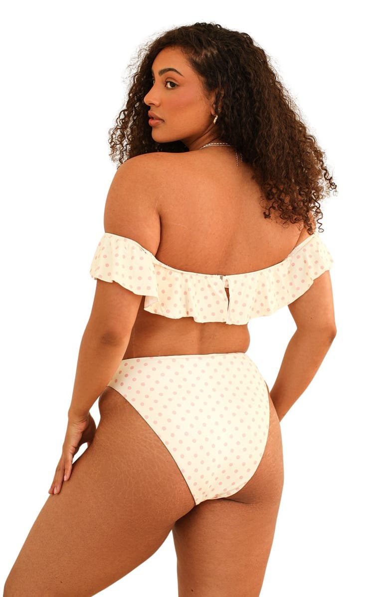 Dippin Daisys Seashore High Waist Cheeky Bikini Bottom, Alternate, color, Dotted Pink