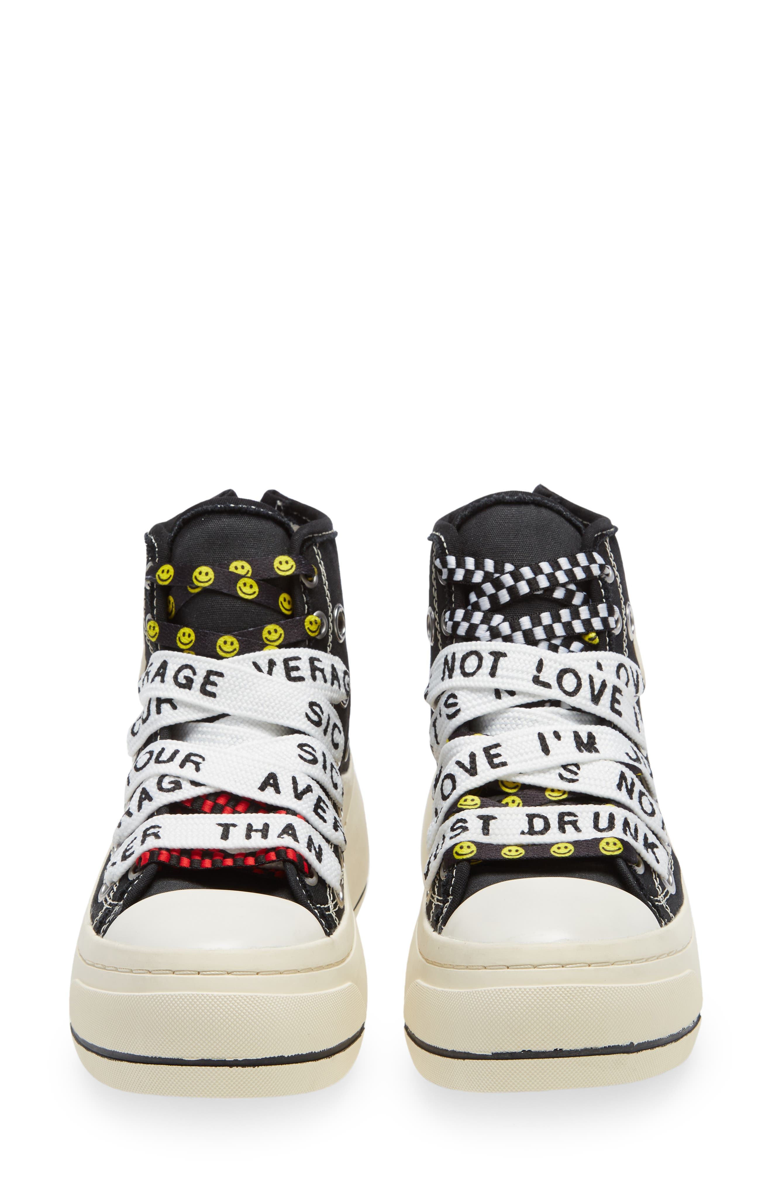 R13 Double Grommet High Top Sneaker, Alternate, color, 