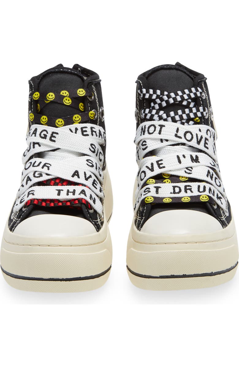 R13 Double Grommet High Top Sneaker, Alternate, color,