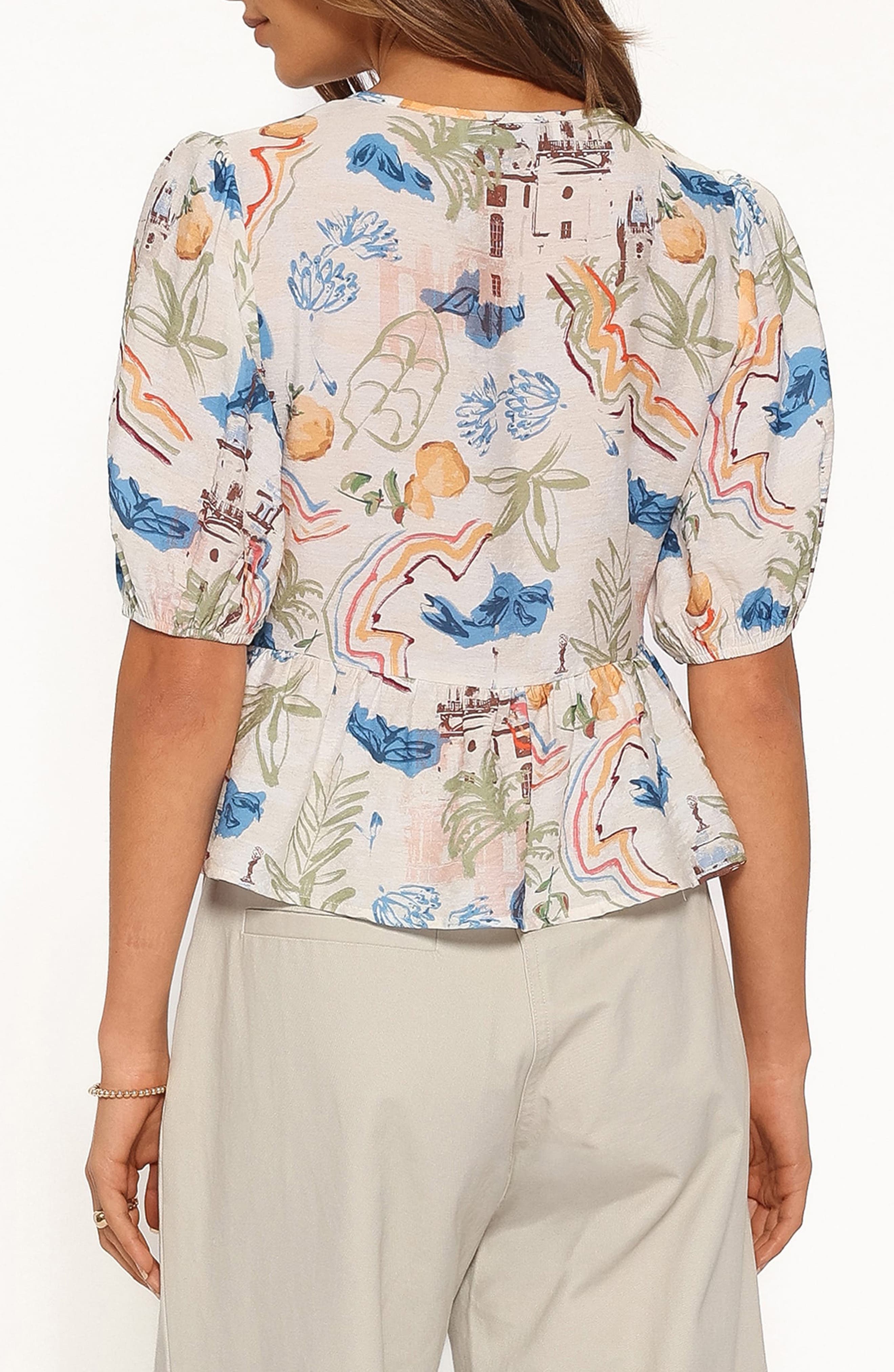 Petal & Pup Dory Print Peplum Top (Women) | Nordstrom