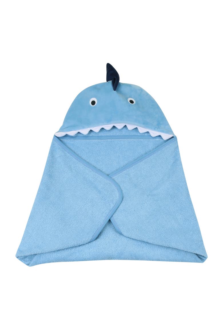 Baby/Infant Luxury Cotton Terry Shark Hooded Bath Towel, Alternate, color, Blue