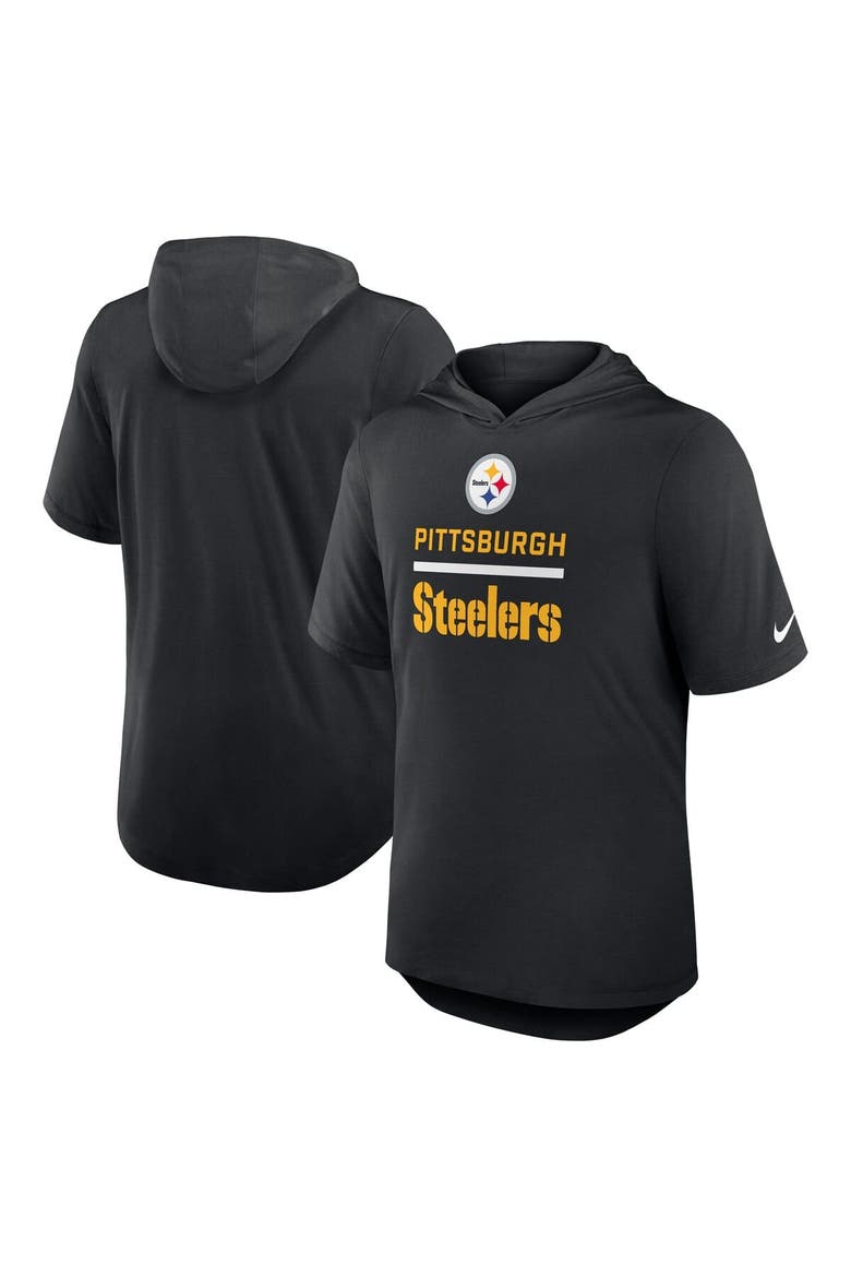 Men's Nike Black Pittsburgh Steelers Lockup Tri-Blend Hoodie T-Shirt, Alternate, color, Black